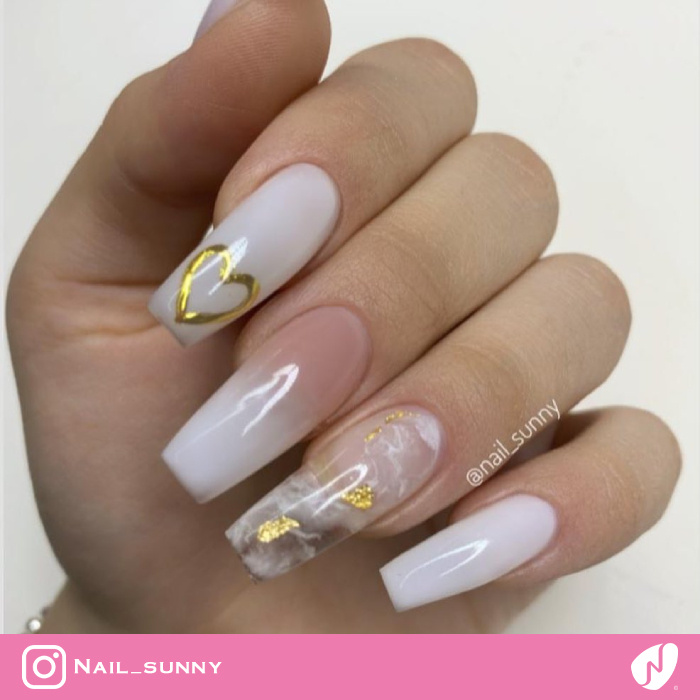 Marble-Effect Ombre Nails